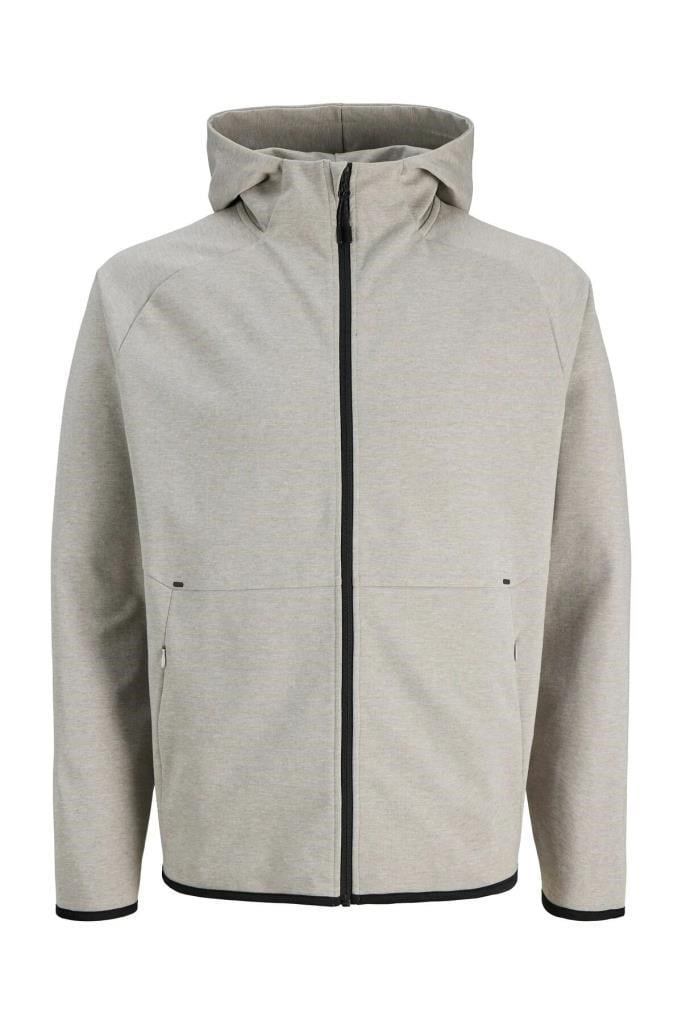 Jack&Jones 12289209 JJEBASE SWEAT ZIP HOOD SN LIGHT GREY ERKEK SWEATSHİRT