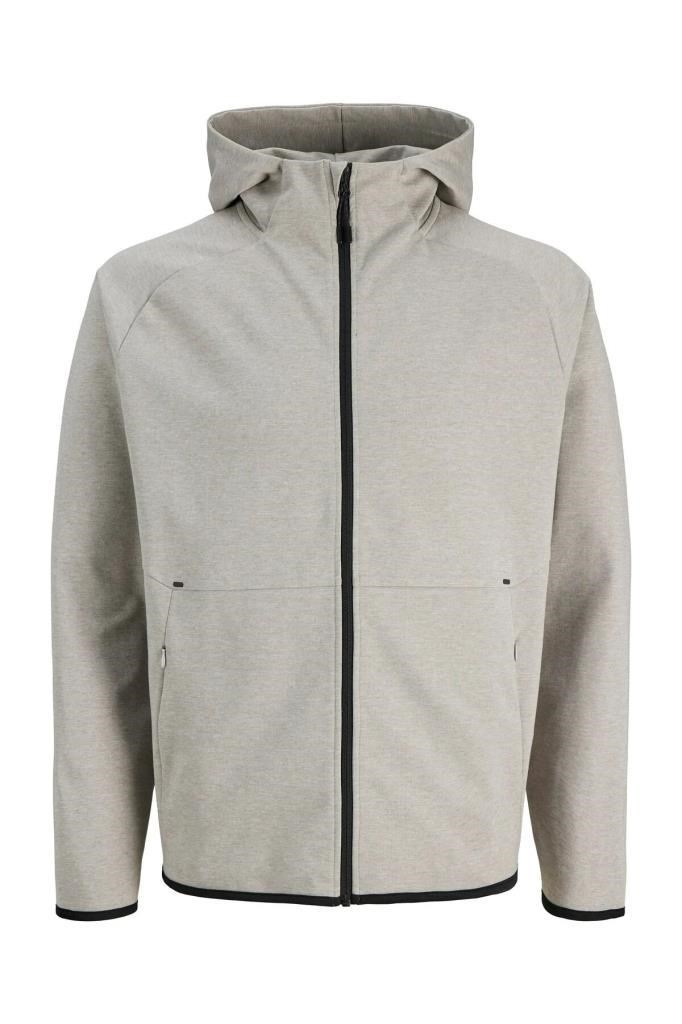 Jack&Jones 12289209 JJEBASE SWEAT ZIP HOOD SN LIGHT GREY ERKEK SWEATSHİRT