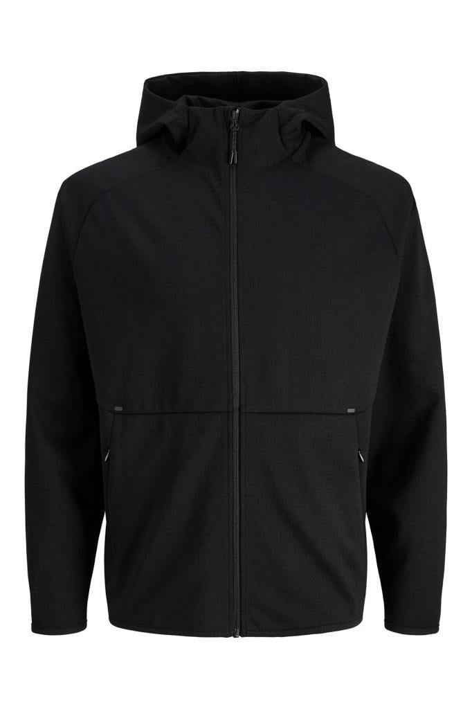 Jack&Jones 12289209 JJEBASE SWEAT ZIP HOOD SN BLACK ERKEK SWEATSHİRT