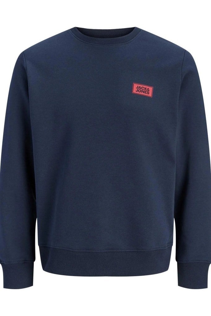 Jack&Jones 12298426 JJRUSH SWEAT CREW NECK SN NAVY BLAZER ERKEK SWEATSHİRT