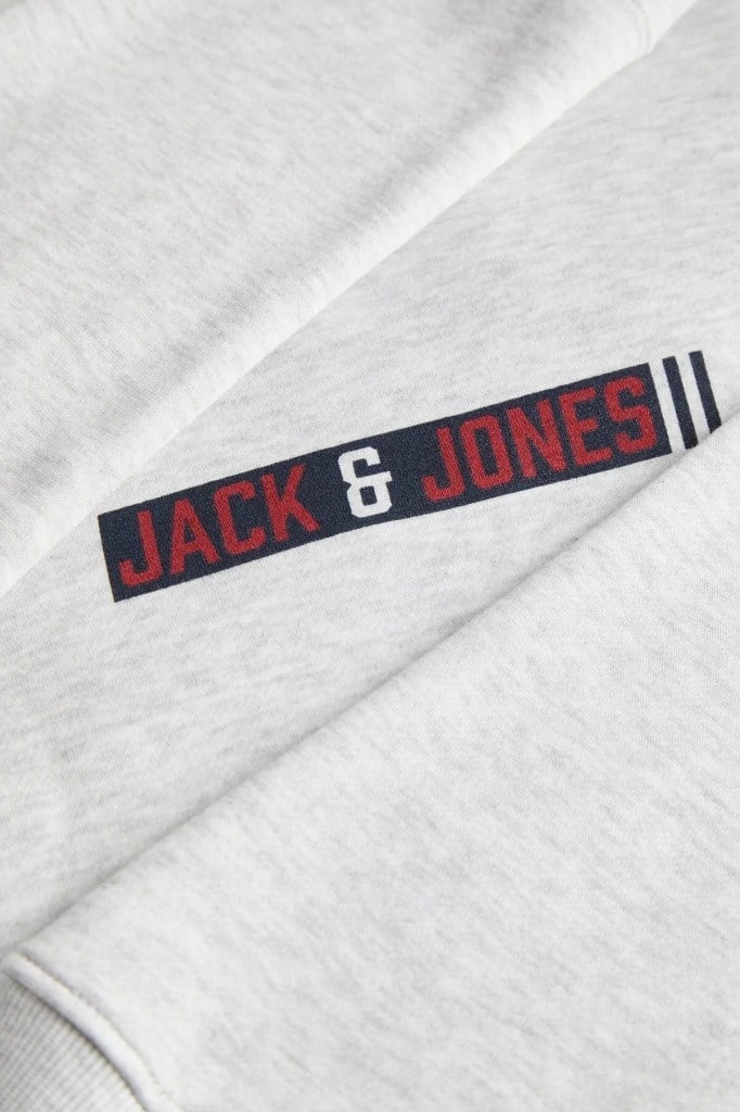Jack&Jones 12298431 JJMUNK SWEAT CREW NECK WHITE MELANGE ERKEK SWEATSHİRT