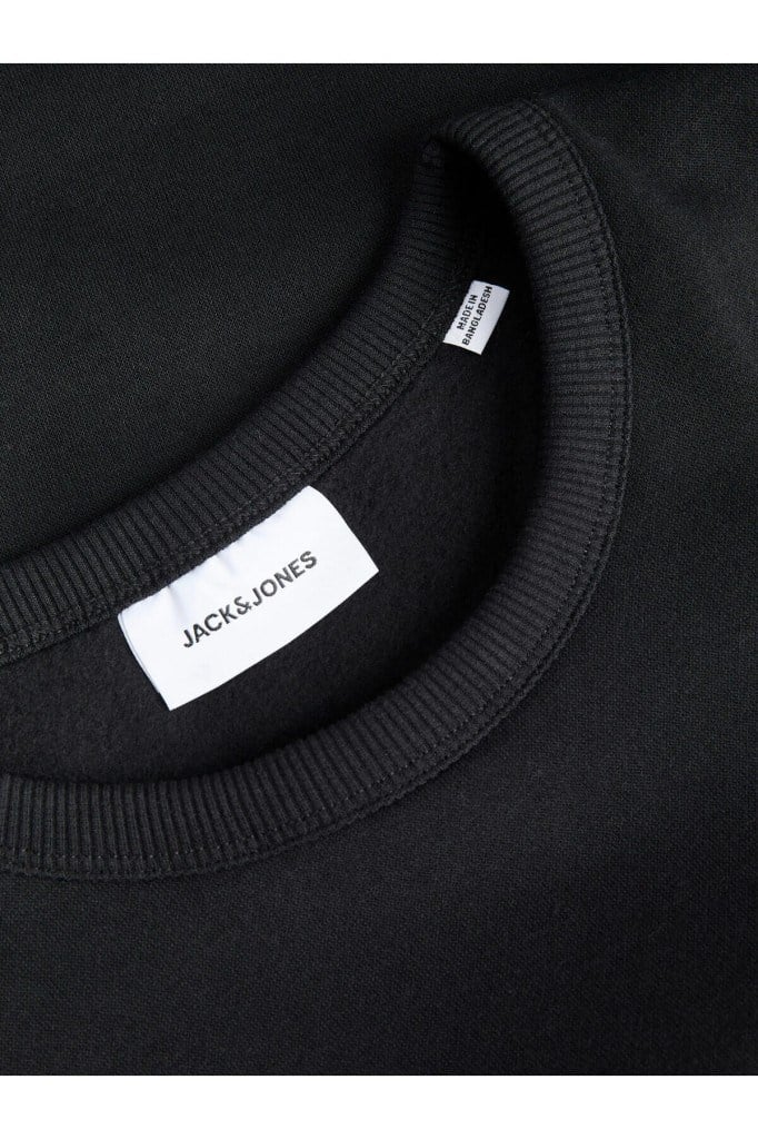 Jack&Jones 12298440 JJCLEVELAND SWEAT CREWNECK BLACK ERKEK SWEATSHİRT