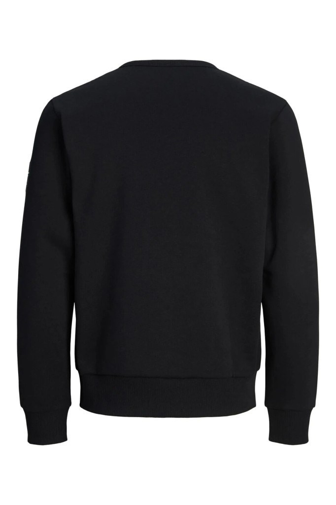Jack&Jones 12298440 JJCLEVELAND SWEAT CREWNECK BLACK ERKEK SWEATSHİRT
