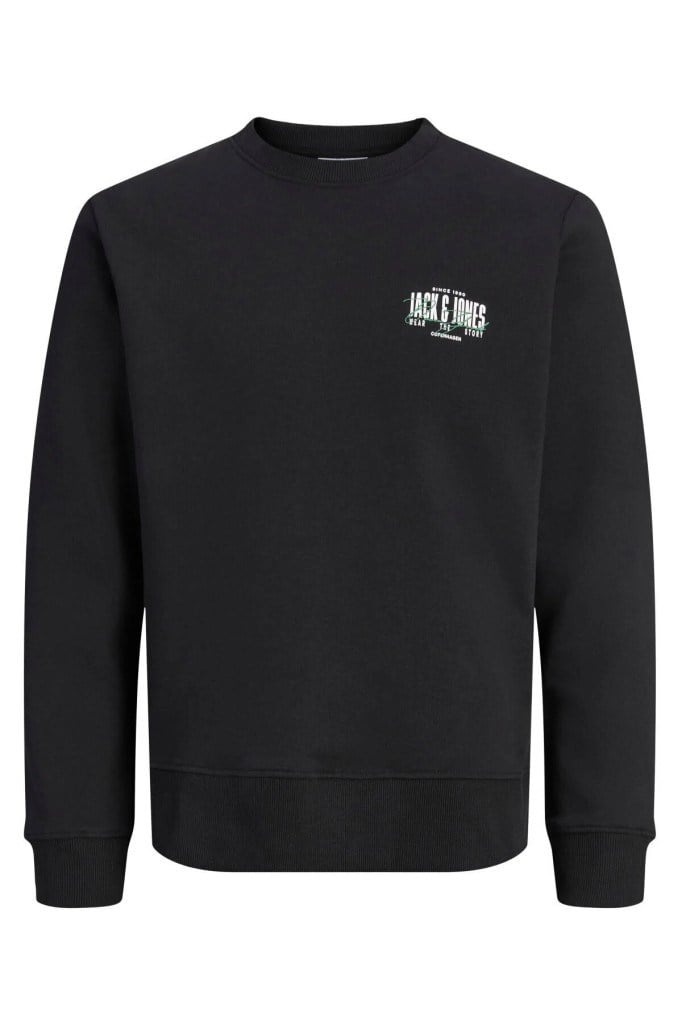 Jack&Jones 12298492 JJAERO SWEAT CREW NECK BLACK ERKEK SWEATSHİRT