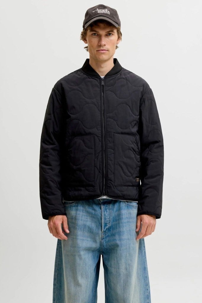 Jack&Jones 12298748 JJAXEL LINER JACKET BLACK ERKEK MONT