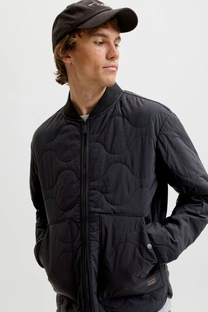 Jack&Jones 12298748 JJAXEL LINER JACKET BLACK ERKEK MONT