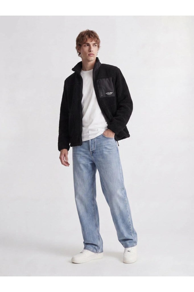 Jack&Jones 12299491 JJESOHO TEDDY JACKET AW26 BLACK ERKEK CEKET