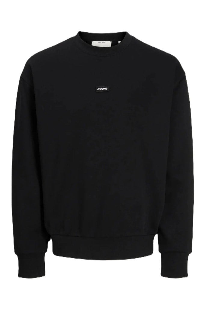 Jack&Jones 12300444 JCOCLUB BADGE SWEAT CREW NECK BLACK ERKEK SWEATSHİRT