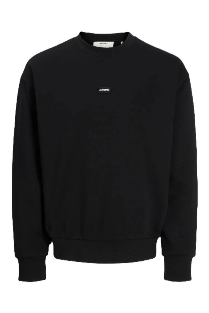 Jack&Jones 12300444 JCOCLUB BADGE SWEAT CREW NECK BLACK ERKEK SWEATSHİRT