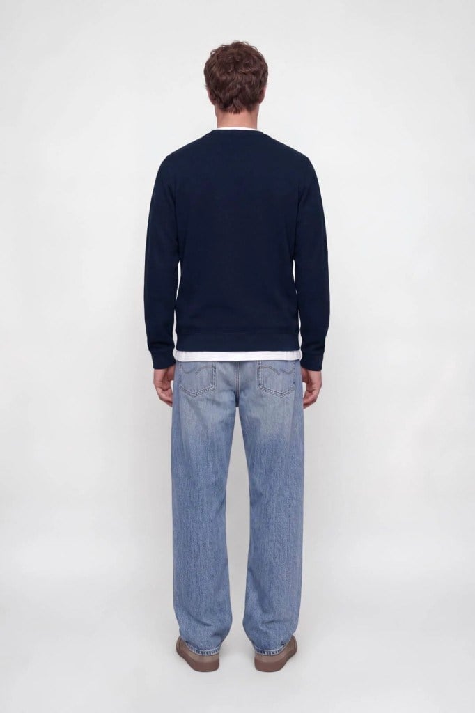 Jack&Jones 12302739 JPRBLUALVES STRUCTURE SWEAT NAVY ERKEK SWEAT