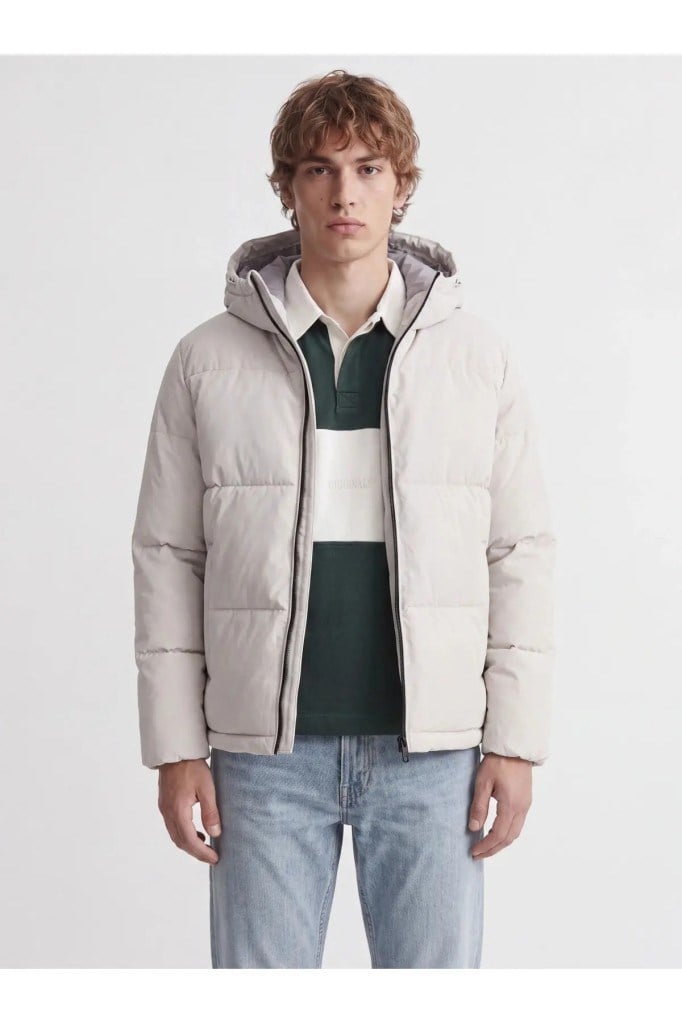 Jack&Jones 12303930 JJGALAXY PUFFER JACKET MOONBEAM ERKEK MONT