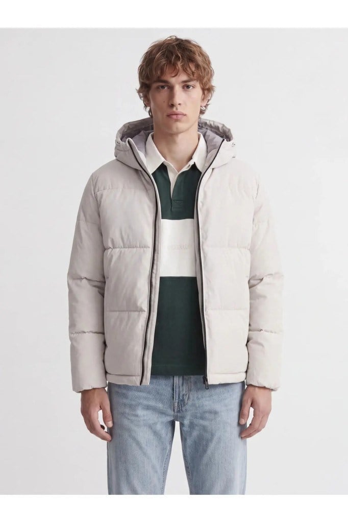 Jack&Jones 12303930 JJGALAXY PUFFER JACKET MOONBEAM ERKEK MONT