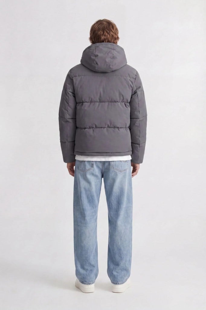 Jack&Jones 12303930 JJGALAXY PUFFER JACKET ASPHALT ERKEK MONT
