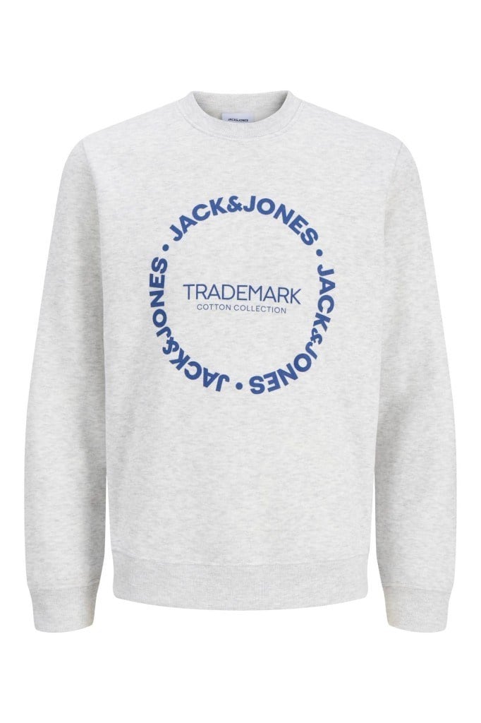 JJBenson Sweat Crew Neck Whıte Erkek Sweatshirt 12298497