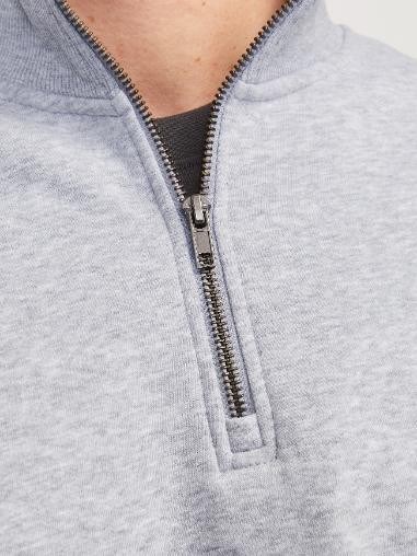 JJEBRADLEY SWEAT HALF ZIP L. GREY 12250747