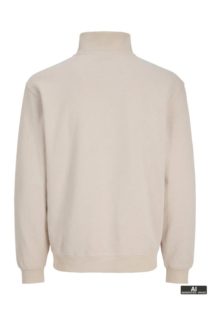JJEBRADLEY SWEAT HALF ZIP MOONBEAM 12250747