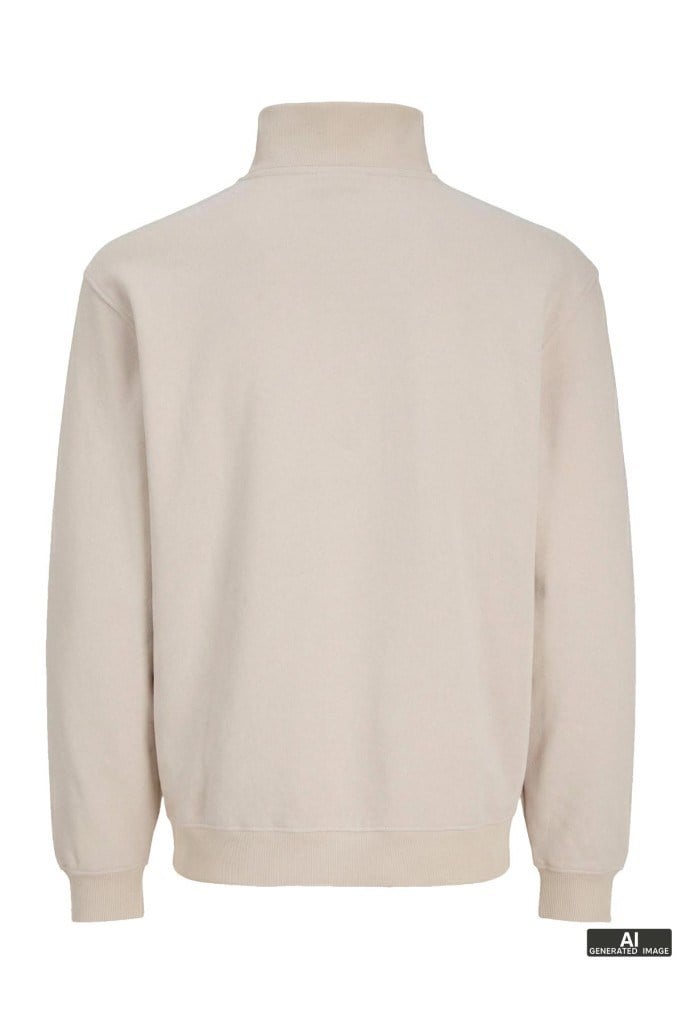 JJEBRADLEY SWEAT HALF ZIP MOONBEAM 12250747