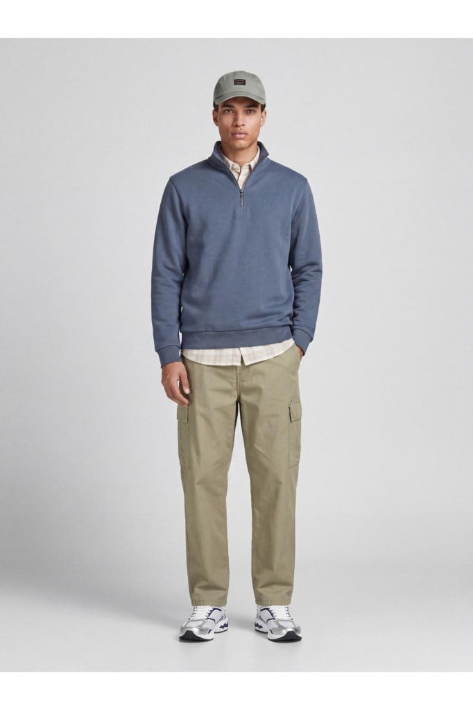 JJEBRADLEY SWEAT HALF ZIP TURBULENCE 12250747