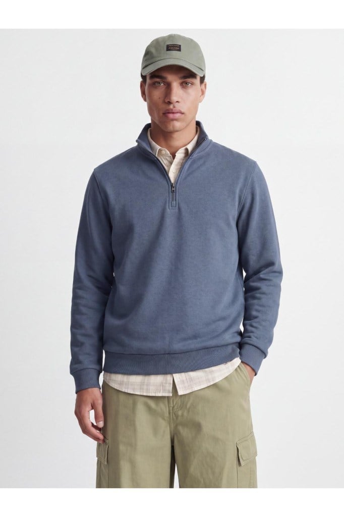 JJEBRADLEY SWEAT HALF ZIP TURBULENCE 12250747
