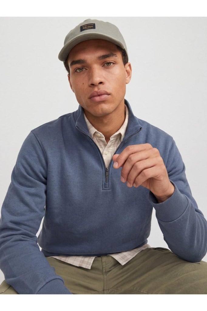JJEBRADLEY SWEAT HALF ZIP TURBULENCE 12250747