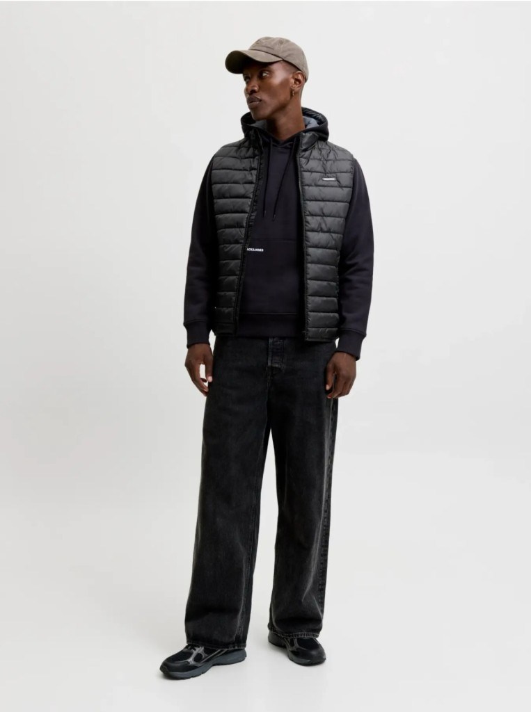 JJELVIS Lıght Bodywarmer Collar Black Erkek Yelek 12299201