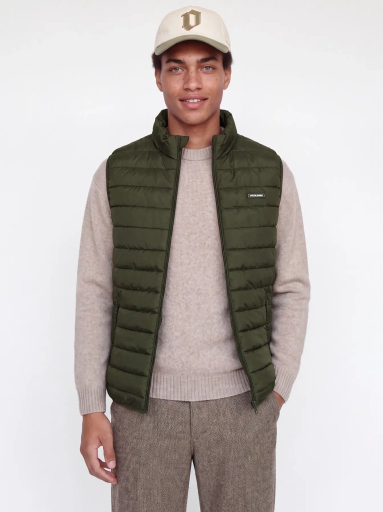 JJELVIS Lıght Bodywarmer Collar Rosın Erkek Yelek 12299201
