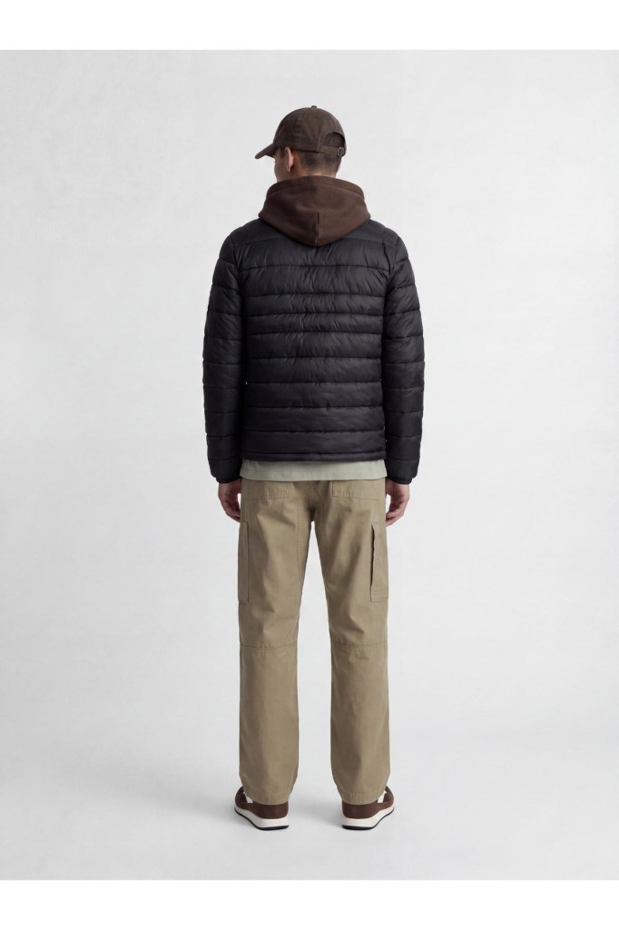 JJKıngsley Lıght Puffer Collar Black Erkek Mont 12298868