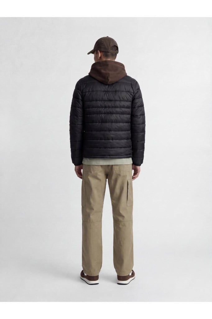 JJKıngsley Lıght Puffer Collar Black Erkek Mont 12298868