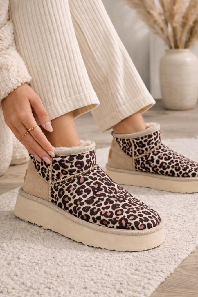 Leopar Kadın Bot PC-55184 Bej