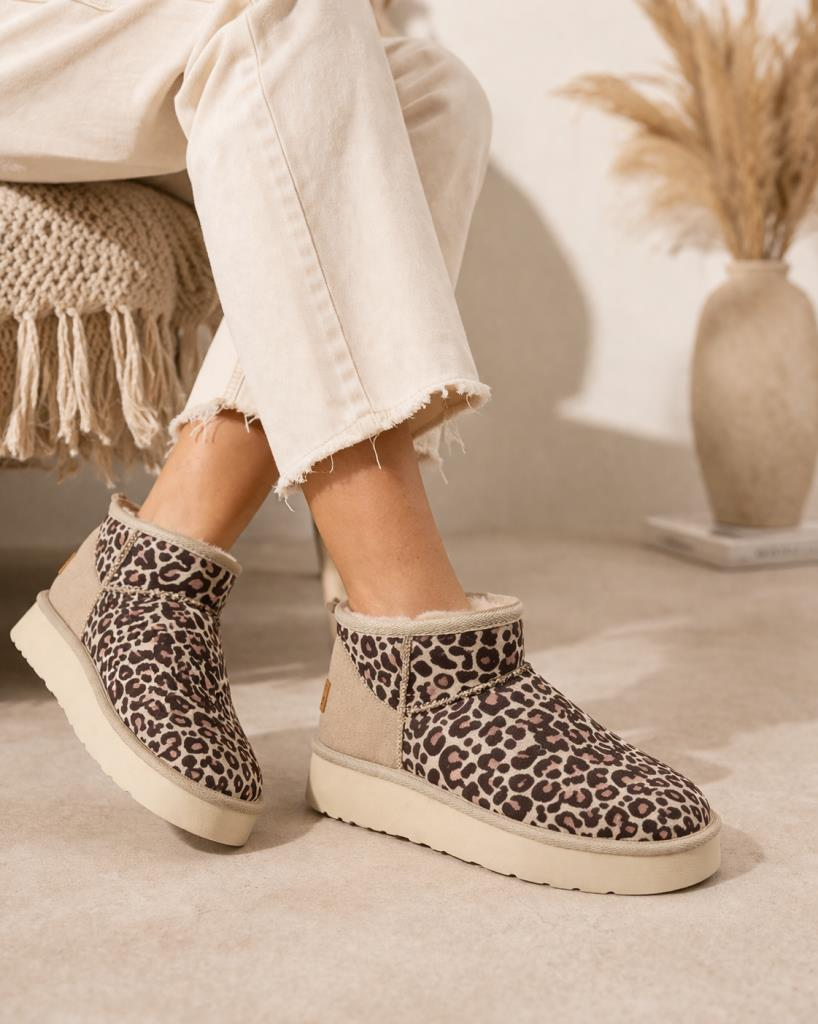 Leopar Kadın Bot PC-55184 Bej