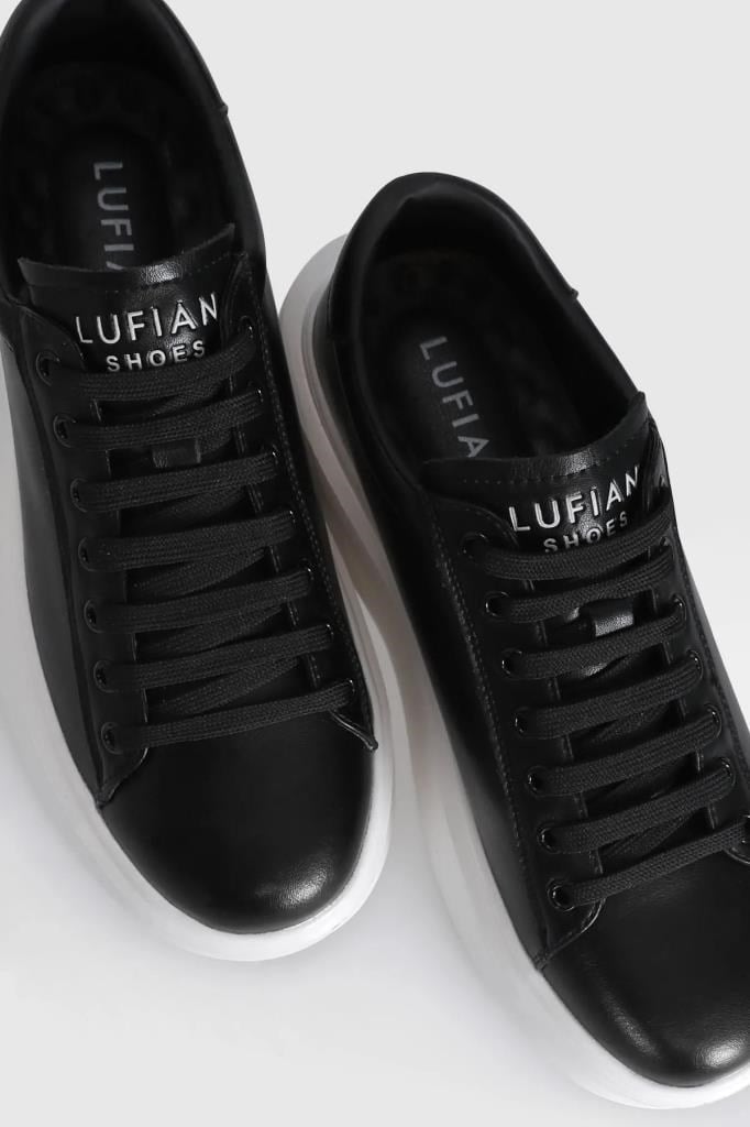 LUFIAN GAGE SİYAH DERİ ERKEK SNEAKER