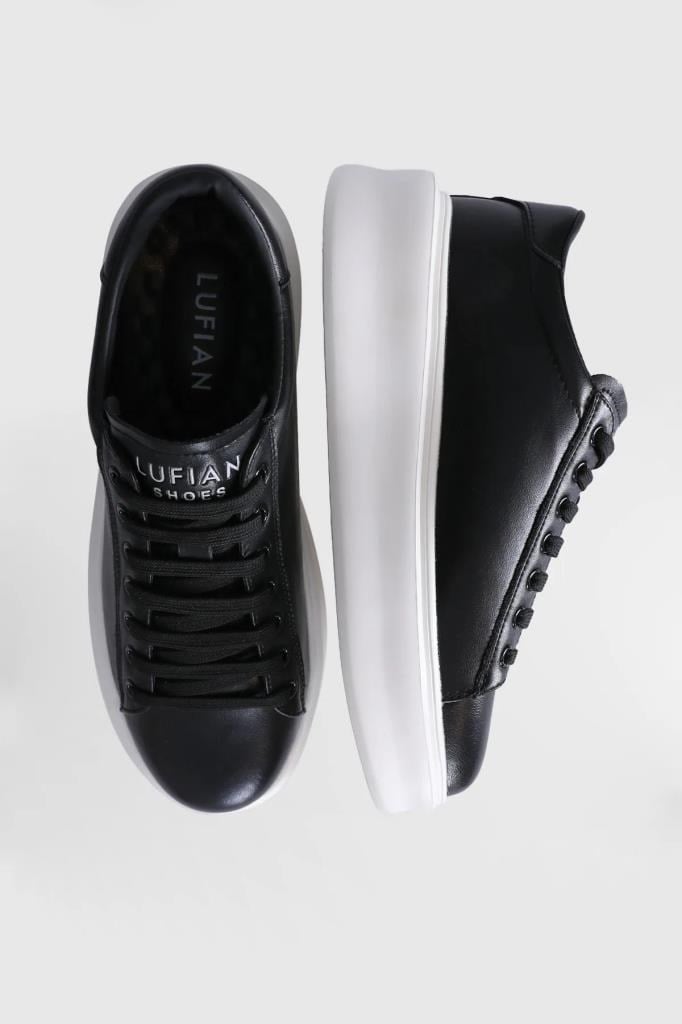 LUFIAN GAGE SİYAH DERİ ERKEK SNEAKER