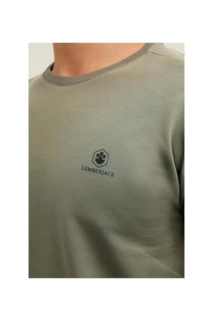 LUMBERJACK 4M M-SN75 BSC C NECK SW 4FX A HAKI ERKEK Sweatshirt