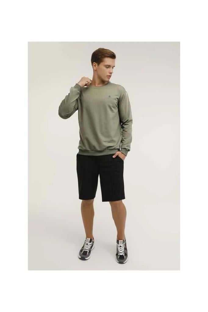LUMBERJACK 4M M-SN75 BSC C NECK SW 4FX A HAKI ERKEK Sweatshirt