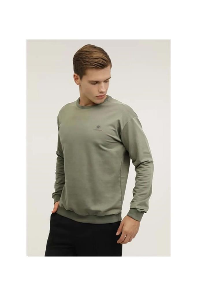 LUMBERJACK 4M M-SN75 BSC C NECK SW 4FX A HAKI ERKEK Sweatshirt