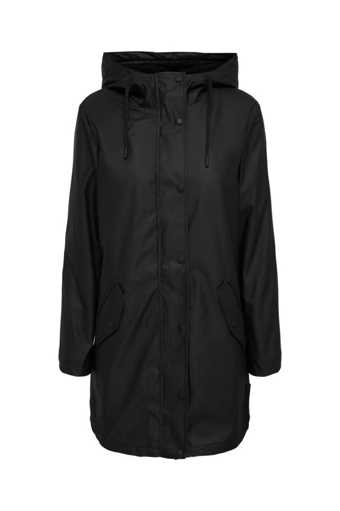 OnlSally Padded Raıncoat Black Kadın Su İtici Yağmurluk 15206116
