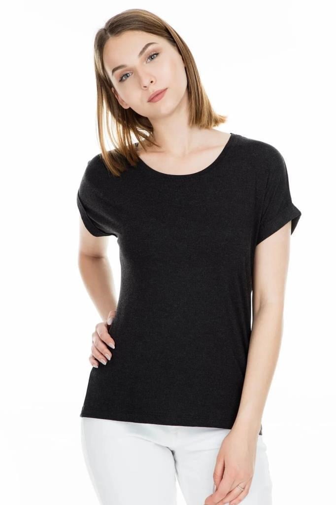 ONLY 15106662 ONLMOSTER O-NECK TOP BLACK KADIN T-SHIRT