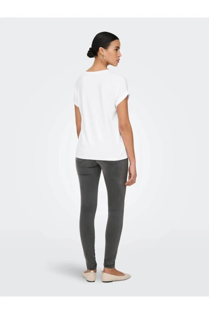 ONLY 15106662 ONLMOSTER O-NECK TOP WHITE KADIN T-SHIRT