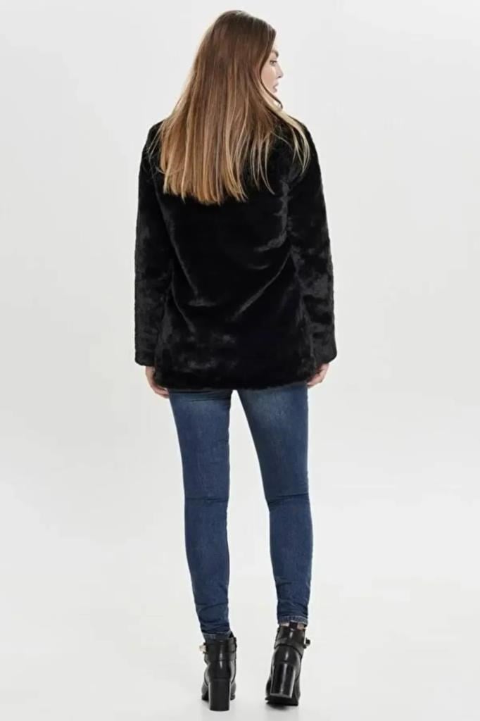 ONLY 15164600-ONLVIDA FAUX FUR COAT BLACK KADIN MONT