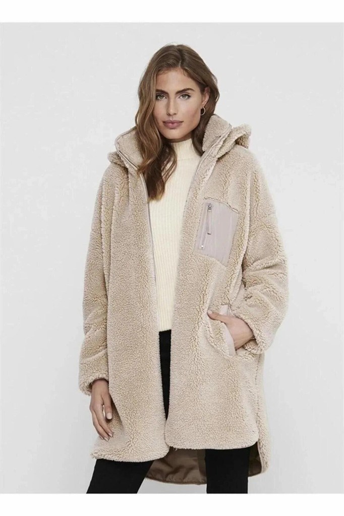ONLY 15230461 ONLSASCHA SHERPA JACKET CUBAN SAND KADIN MONT