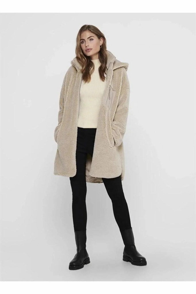 ONLY 15230461 ONLSASCHA SHERPA JACKET CUBAN SAND KADIN MONT