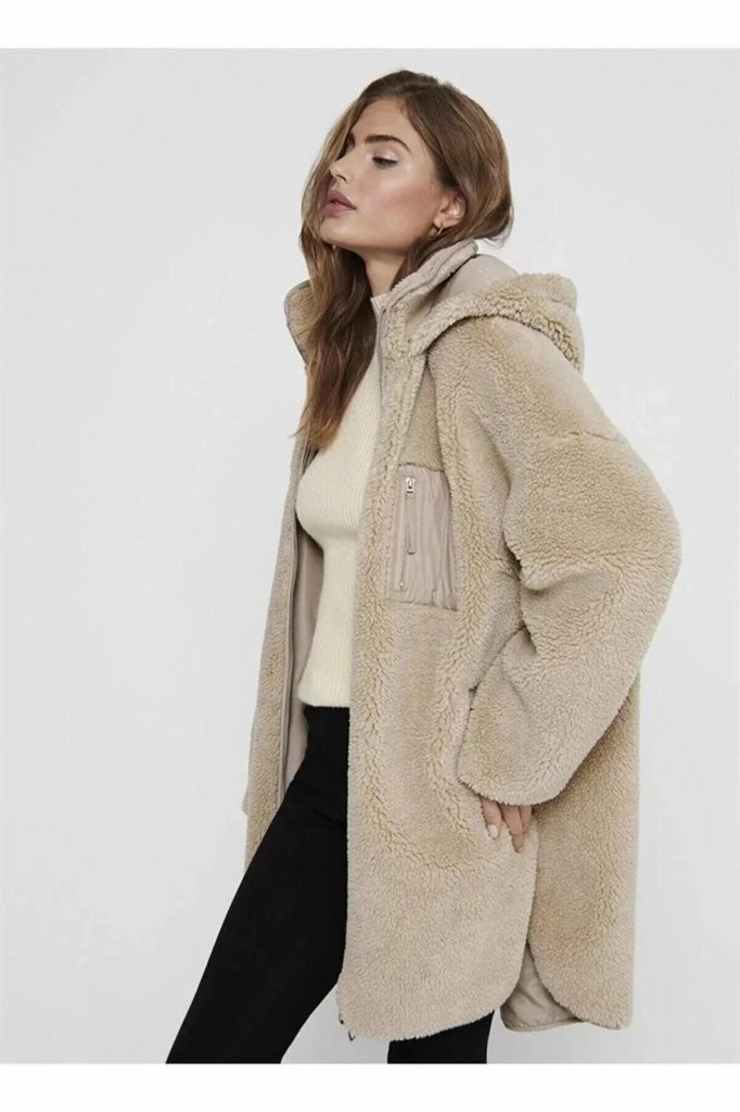 ONLY 15230461 ONLSASCHA SHERPA JACKET CUBAN SAND KADIN MONT