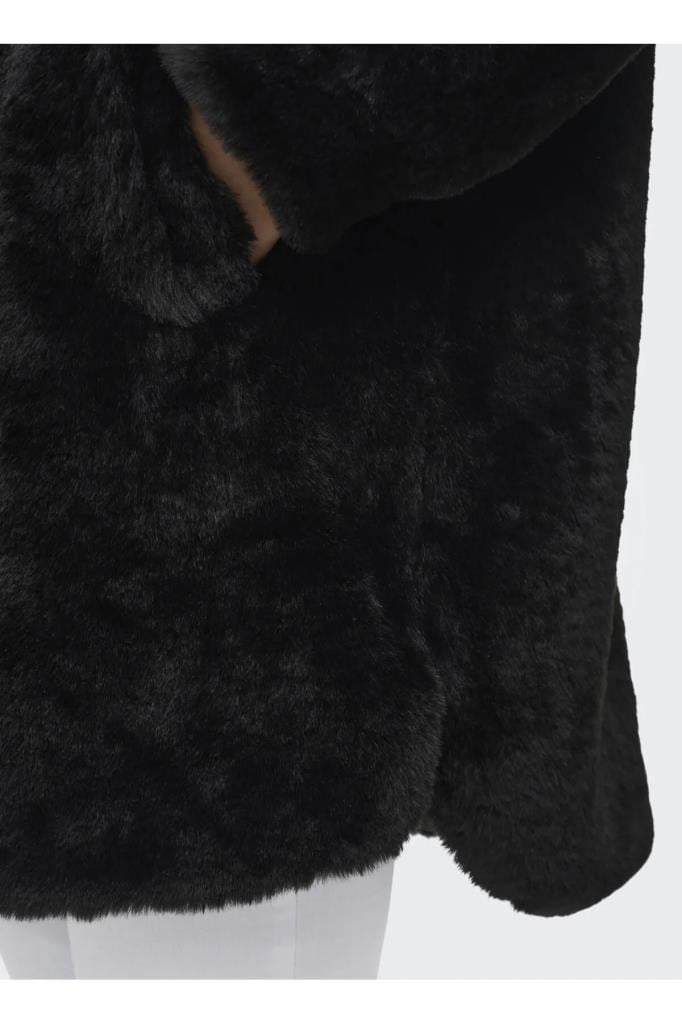 ONLY 15260048 ONLVIDA FUR SHACKET BLACK KADIN MONT