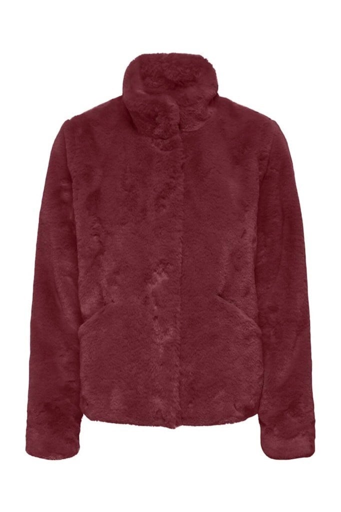 ONLY 15295423 ONLNEWVIDA LIFE FAUX FUR JACKET WINE KADIN MONT