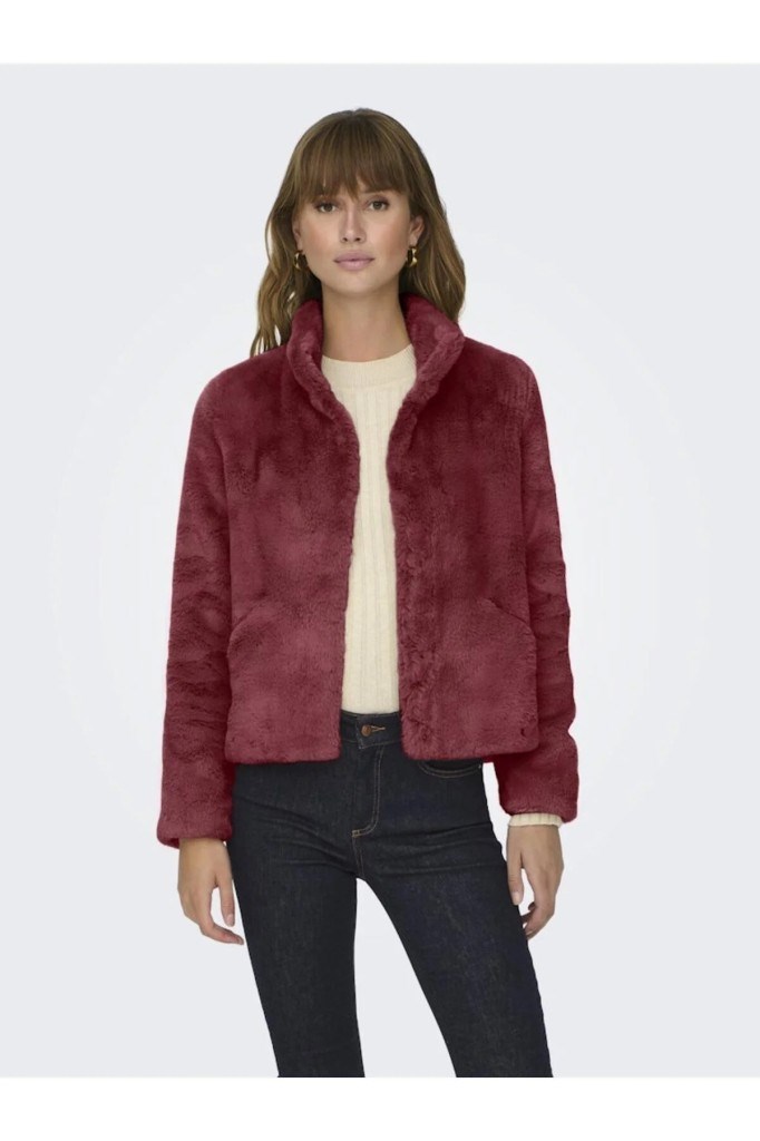 ONLY 15295423 ONLNEWVIDA LIFE FAUX FUR JACKET WINE KADIN MONT