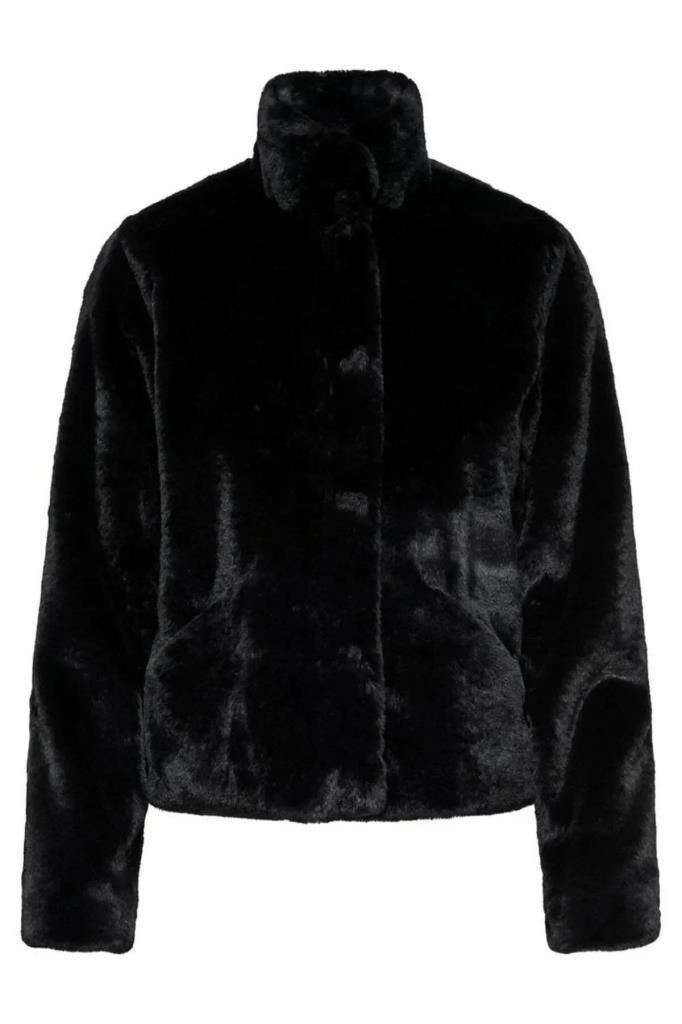 ONLY 15295423 ONLNEWVIDA LIFE FAUX FUR JACKET BLACK KADIN MONT