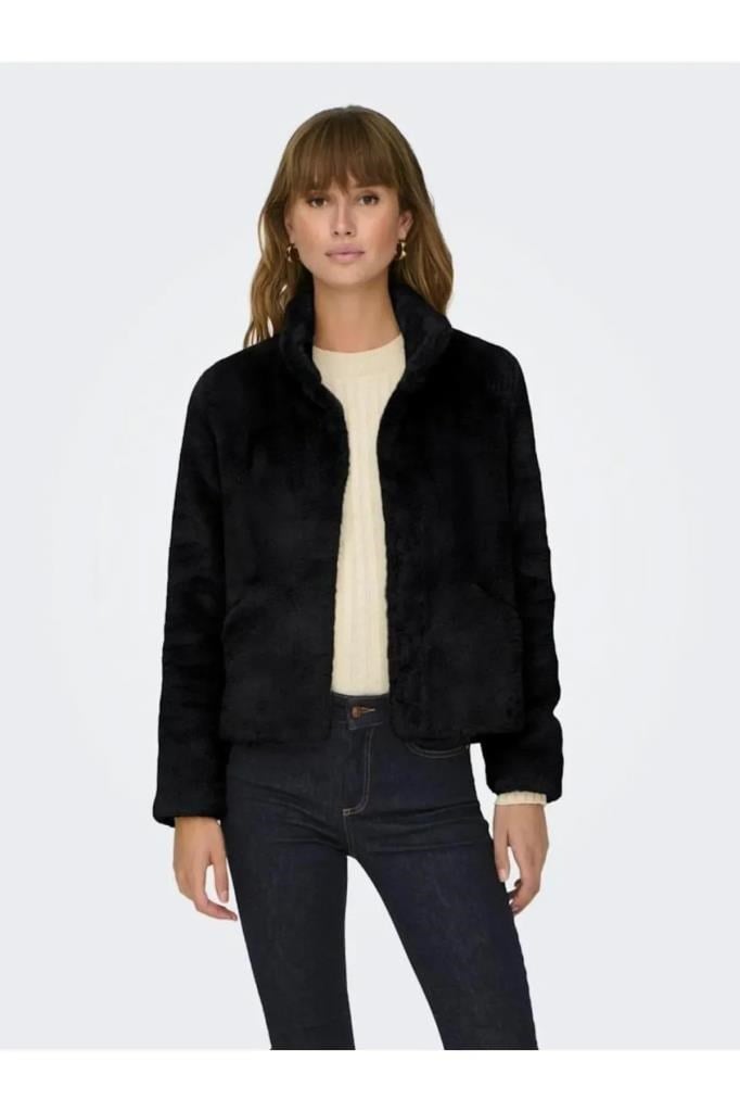 ONLY 15295423 ONLNEWVIDA LIFE FAUX FUR JACKET BLACK KADIN MONT