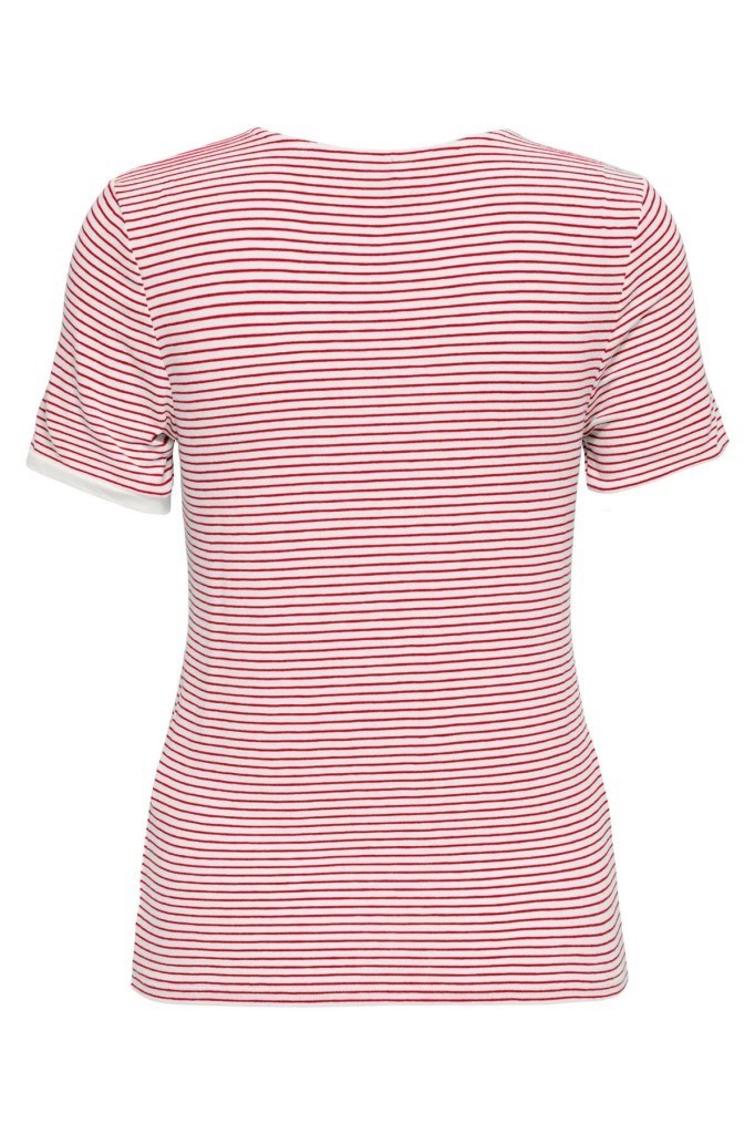 ONLY 15315406 ONLTINE O-NECK TOP CLOUD CHERRY STP KADIN T-SHIRT