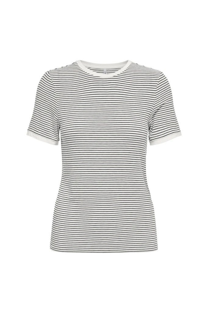 ONLY 15315406 ONLTINE O-NECK TOP CLOUD BLACK STP KADIN T-SHIRT