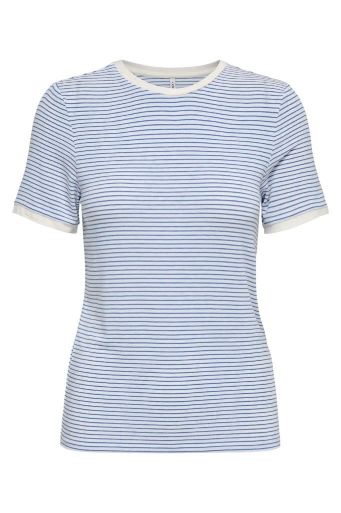 ONLY 15315406 ONLTINE O-NECK TOP CLOUD MARINE STP KADIN T-SHIRT